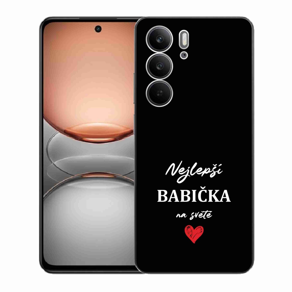 Gél borítás mmCase a Realme C75 készülékhez - Best Grandma 1 fekete háttérrel