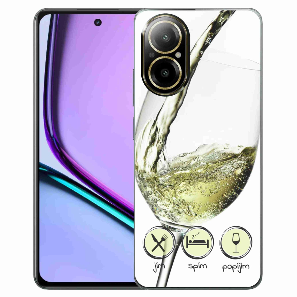 Gél tok mmCase a Realme C67 készülékhez - borospohár fehér