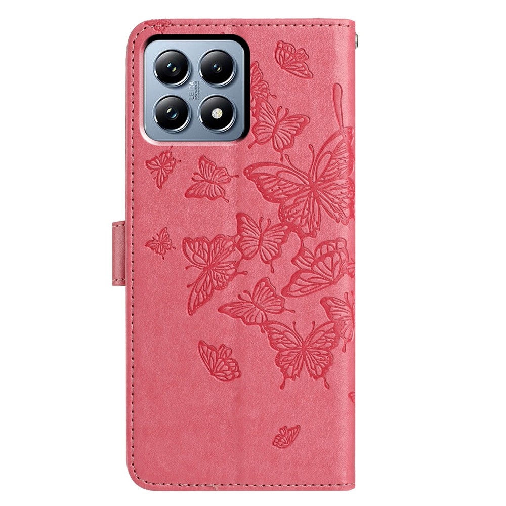 Virágos pillangó könyv tok Xiaomi 15T Pro - rózsa