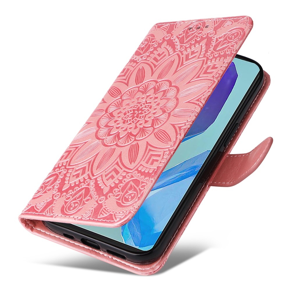 Napraforgó könyv tok Samsung Galaxy M55 5G - rózsaszínű