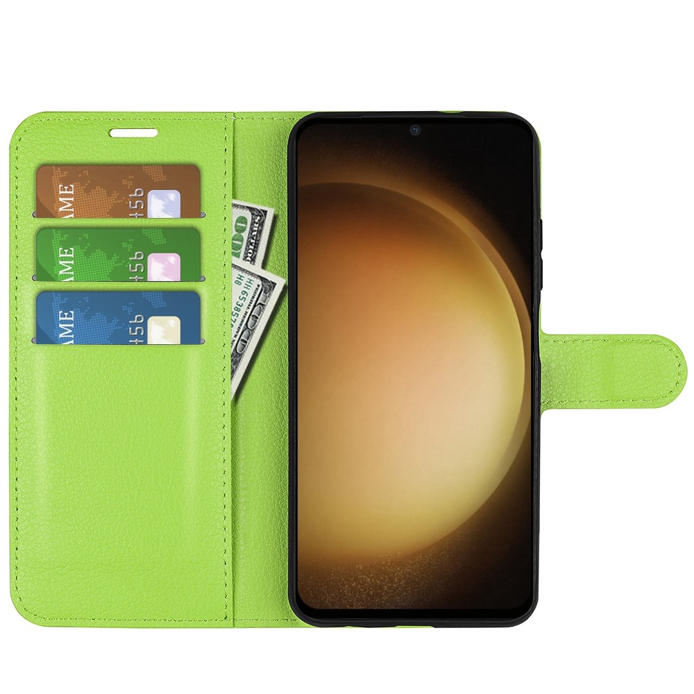 Litchi könyv tok Samsung Galaxy S24+ készülékhez - zöld