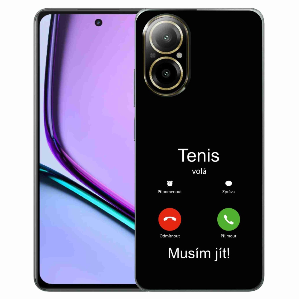 Gél borítás mmCase a Realme C67-en - teniszhívások fekete háttérrel