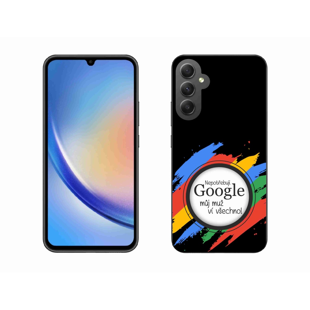 Gél borító mmCase Samsung Galaxy A34 5G - az ember mindent tud fekete háttérrel