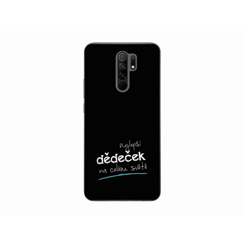 Gél borító mmCase a Xiaomi Redmi 9 - a legjobb nagypapa 3 fekete háttérrel