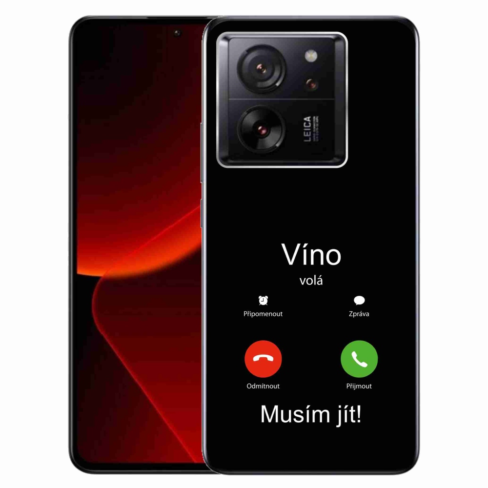 Gél borítás mmCase a Xiaomi 13T/13T Pro készülékhez - bor hívások fekete háttérrel