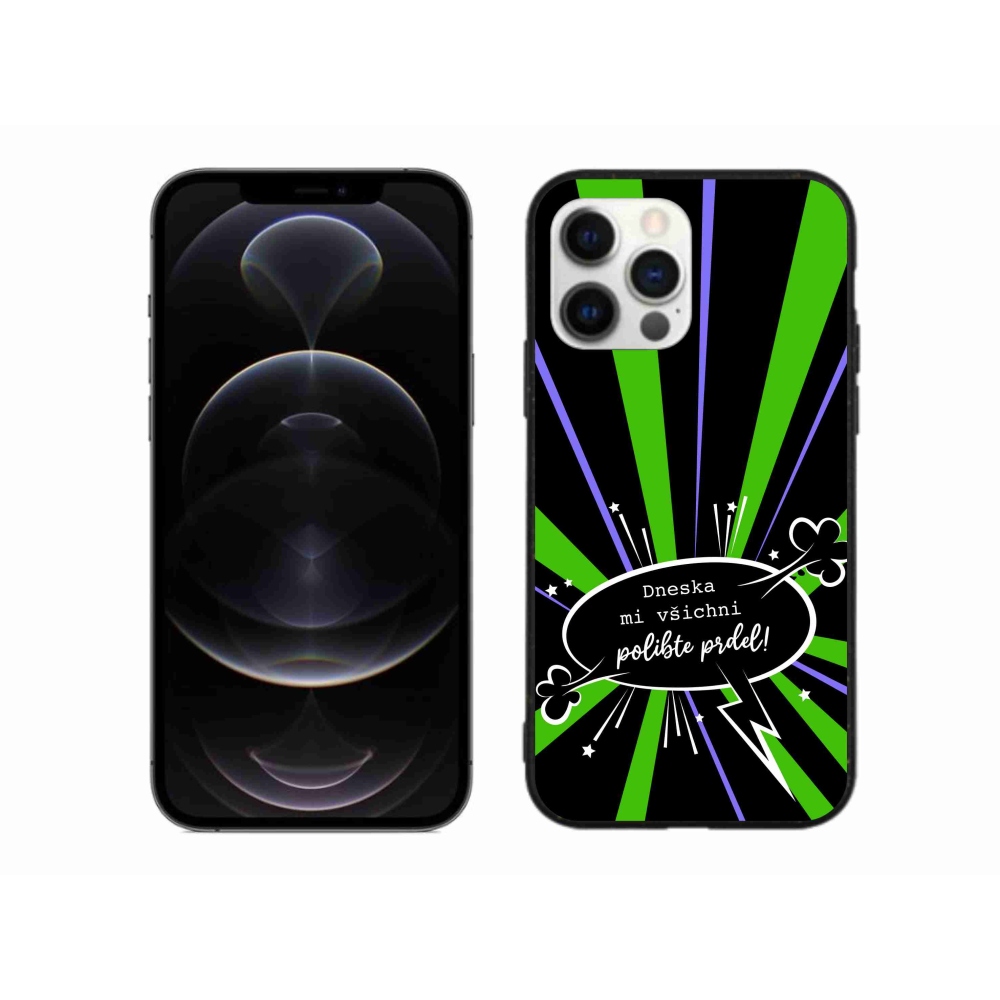 Gél borítás mmCase iPhone 12 Pro Max készülékhez - vicces szöveg 15 fekete háttér