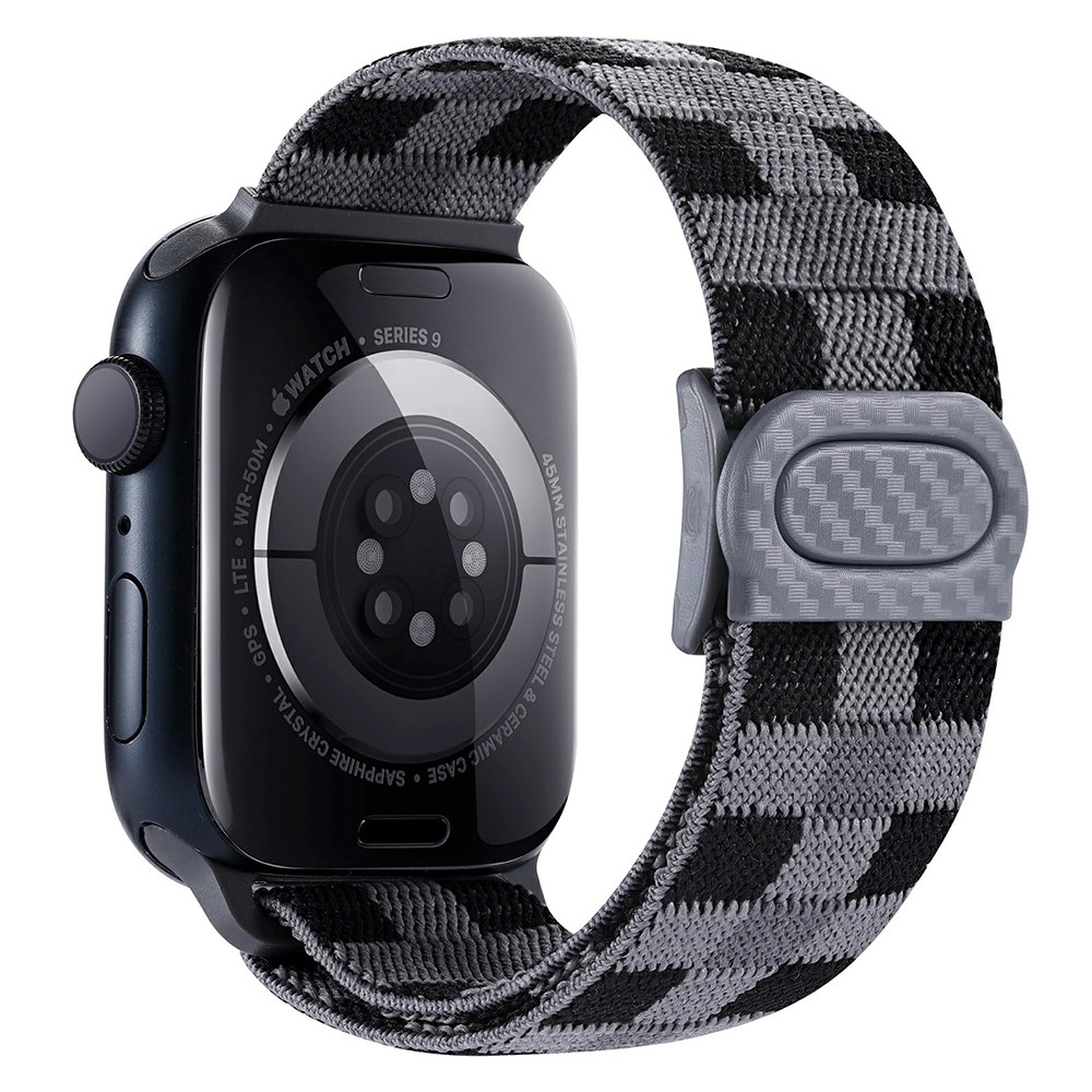 Fokozatos nejlon szíj Apple Watch Ultra/Ultra 2 49mm/SE/SE 2022/2023 44mm/9/8/7 45mm/6/5/4 44mm/3/2/1 42 mm-es Apple Watch Ultra/Ultra 2 órához - szürke kockák