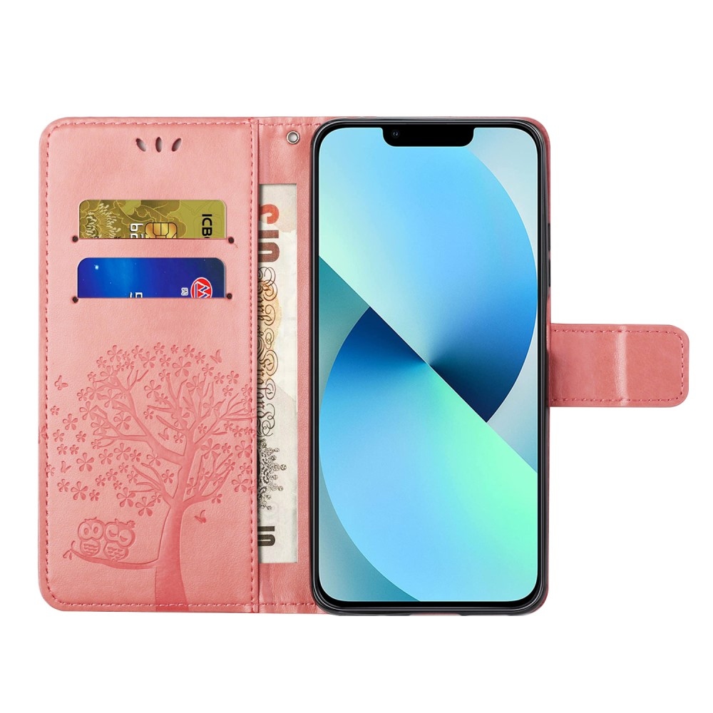 Fás könyv tok iPhone 15 Pro Max készülékhez - rózsaszín