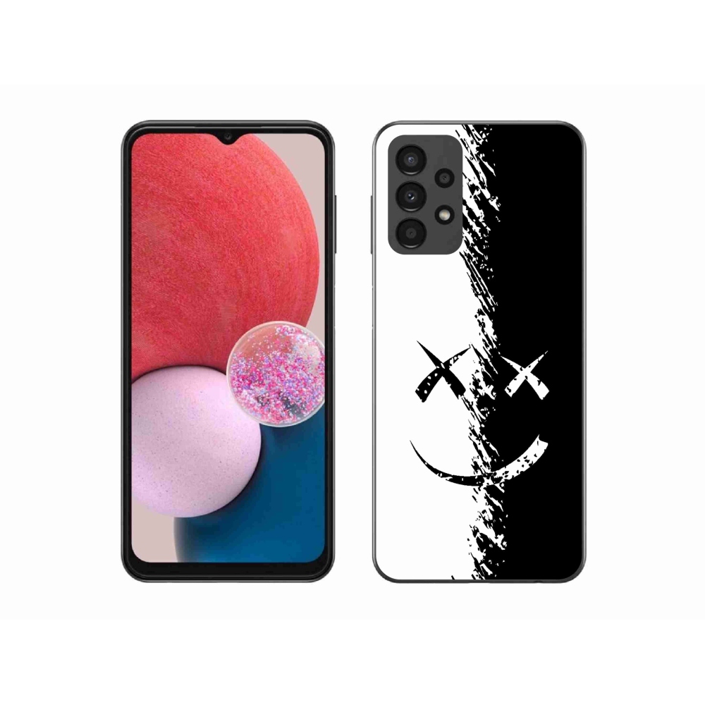 Gél borítás mmCase Samsung Galaxy A13 4G - fekete-fehér smiley