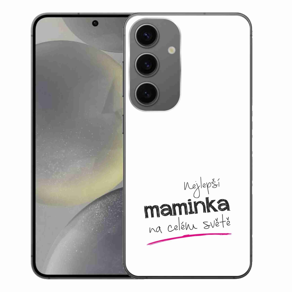 Gél borító mmCase Samsung Galaxy S24+ - legjobb anya 4 fehér háttérrel