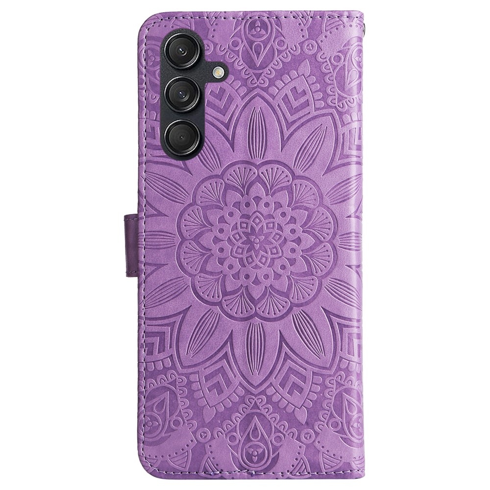 Napraforgó könyvtáska Samsung Galaxy M55 5G - lila