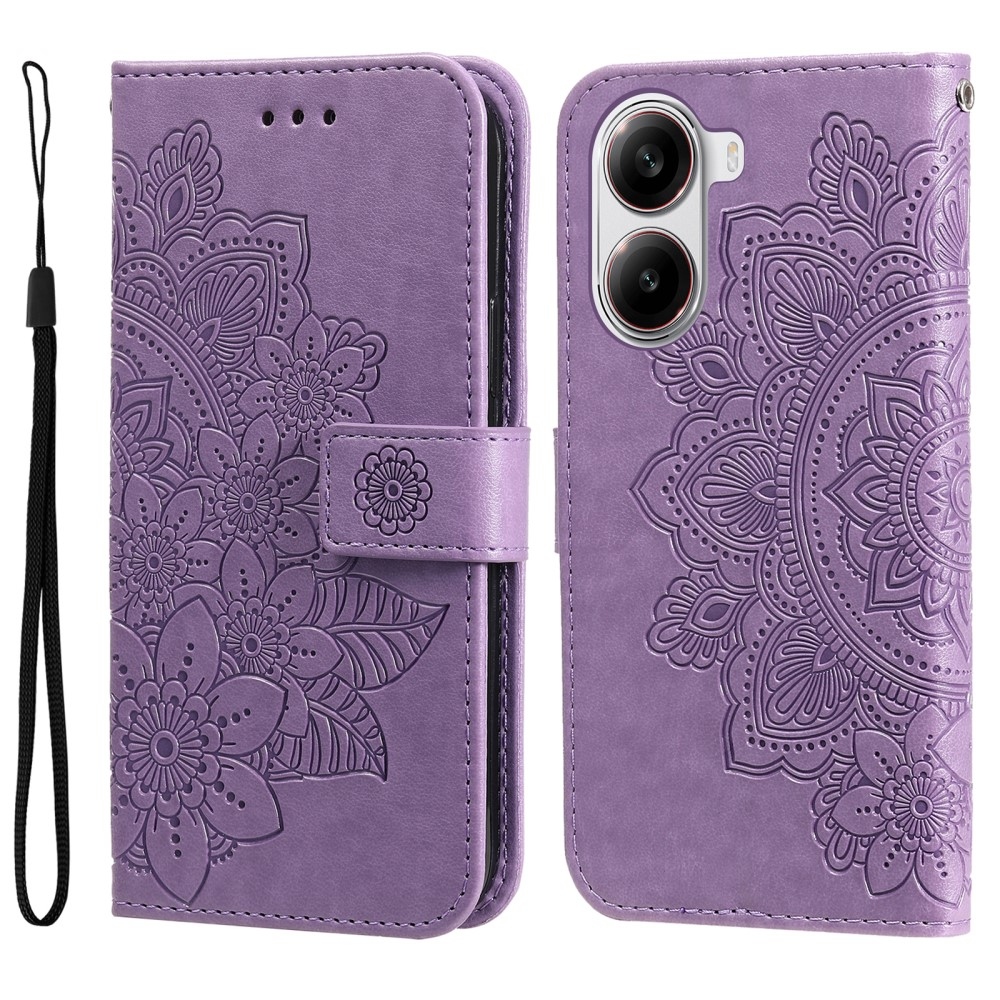 Mandala könyv tok a Xiaomi Poco X7 Pro 5G számára - lila
