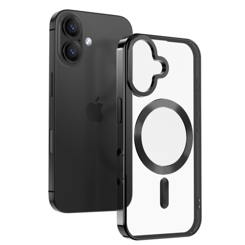 SWISSTEN Clear Jelly MagStick Metallic tok Apple iPhone 17 Pro készülékhez - fekete