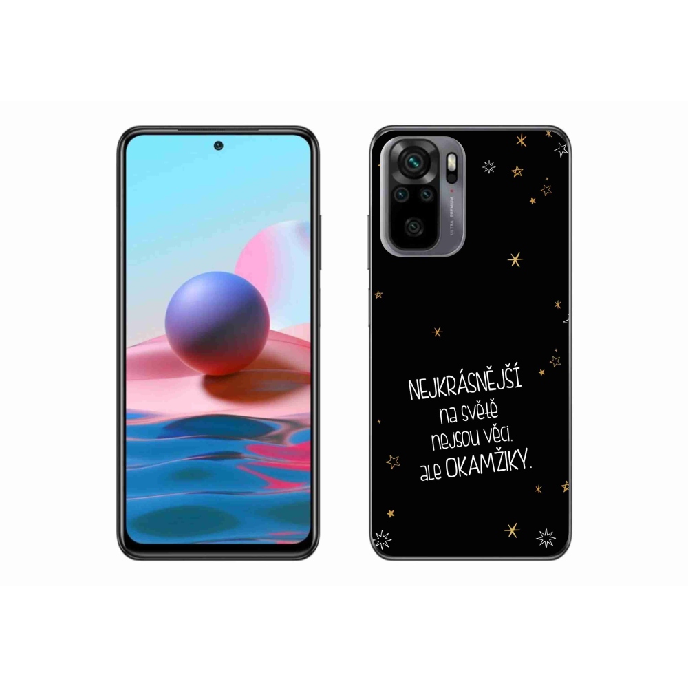 Gél borító mmCase a Xiaomi Redmi Note 10S-hez - idézet 4 fekete háttér