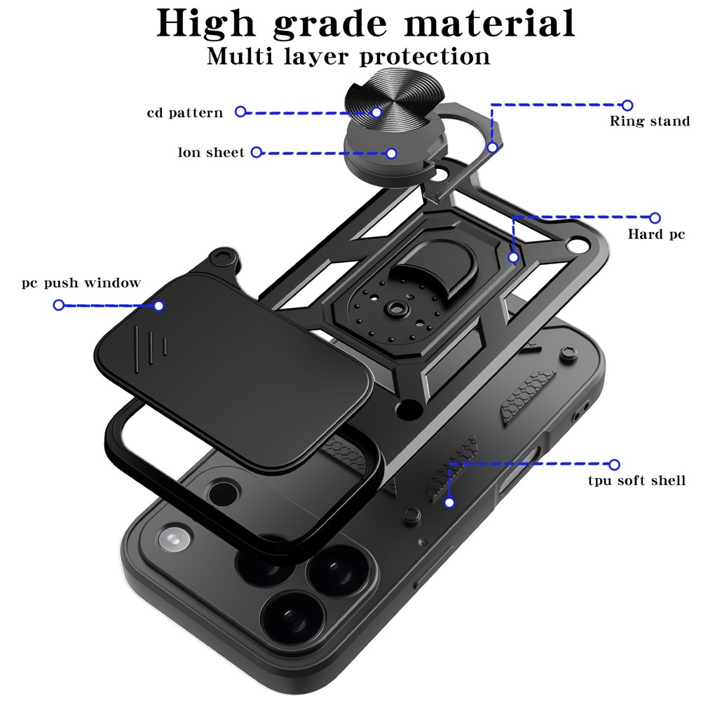 Ring tartós borító iPhone 17 Pro készülékhez - Fekete