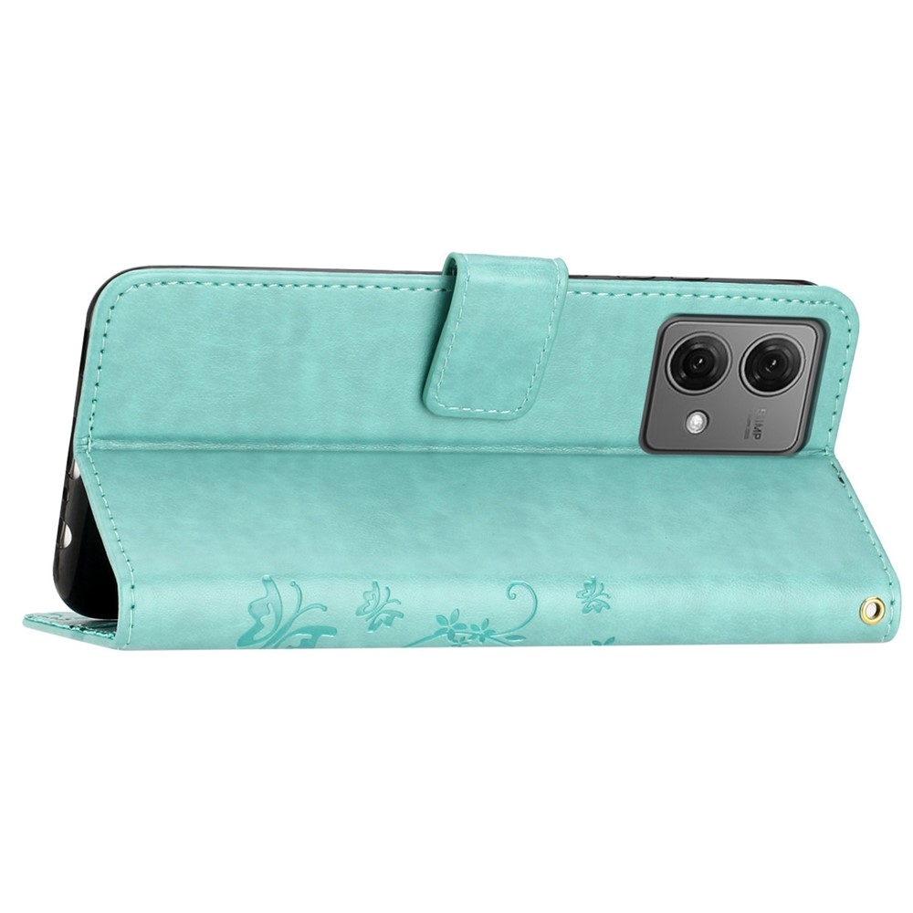 Virágok könyv tok Motorola Moto G85 5G - teáskék