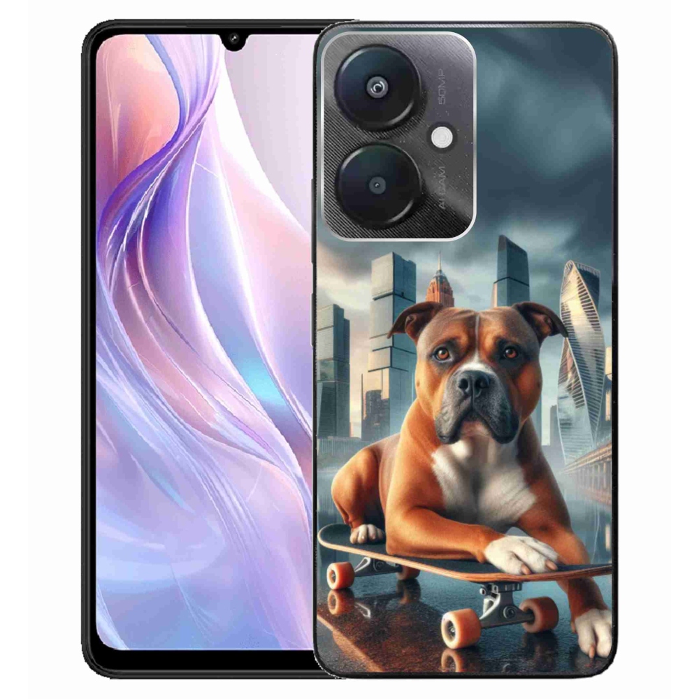 Gél borítás mmCase a Xiaomi Redmi 13C 5G számára - kutya gördeszkán