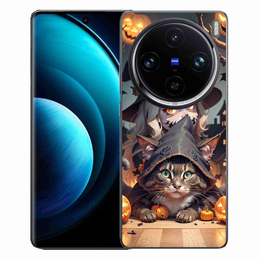 Zselés borítás mmCase a Vivo X100 Pro 5G - boszorkány macskával
