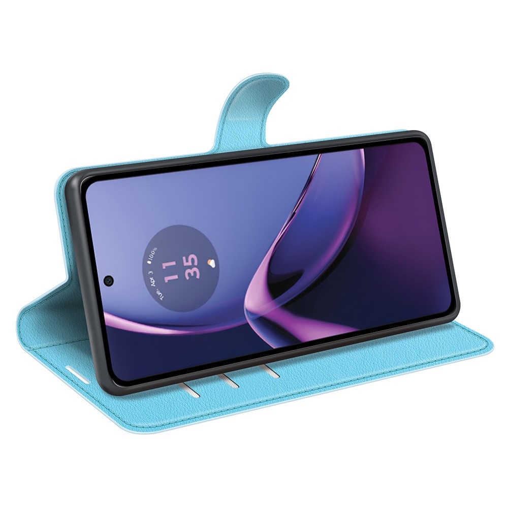 Litchi könyv tok Motorola Moto G84 5G-hez - kék