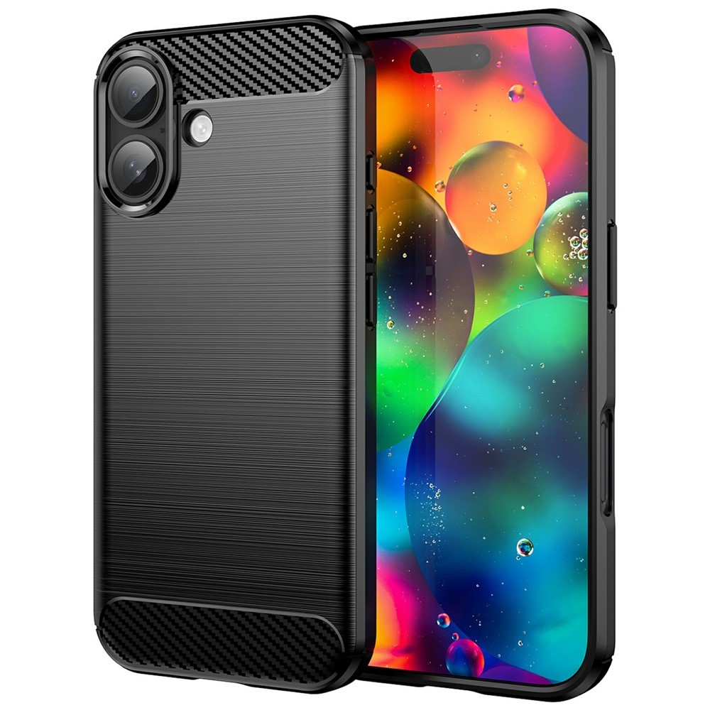 Szénszálas tartós zselés tok iPhone 17 készülékhez - fekete