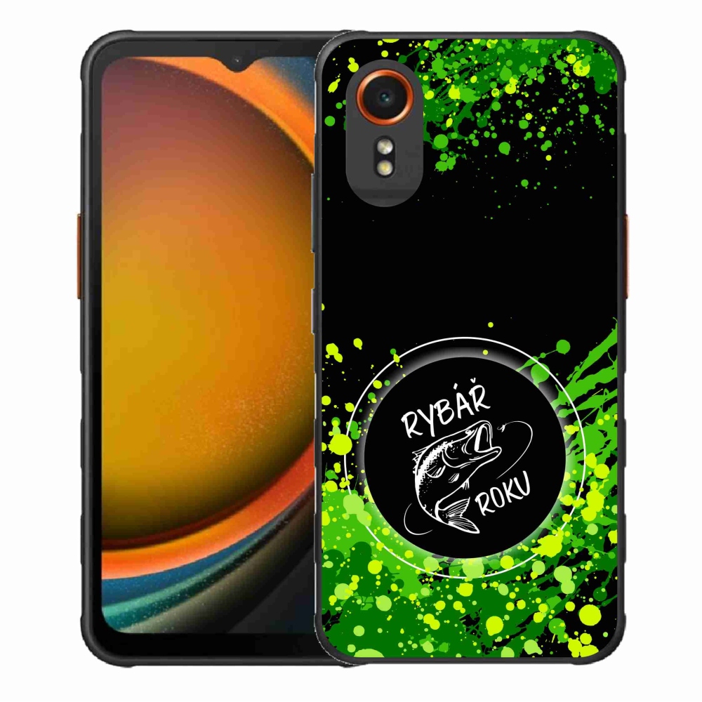 Gél borító mmCase Samsung Galaxy Xcover 7 készülékhez - Az év horgásza fekete háttérrel