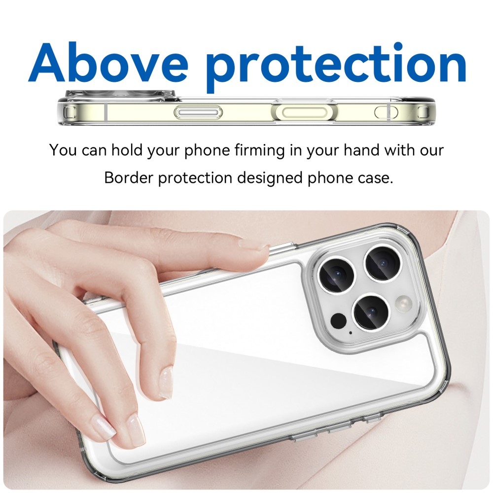 Gél tok fix hátlappal iPhone 16 Pro készülékhez - átlátszó