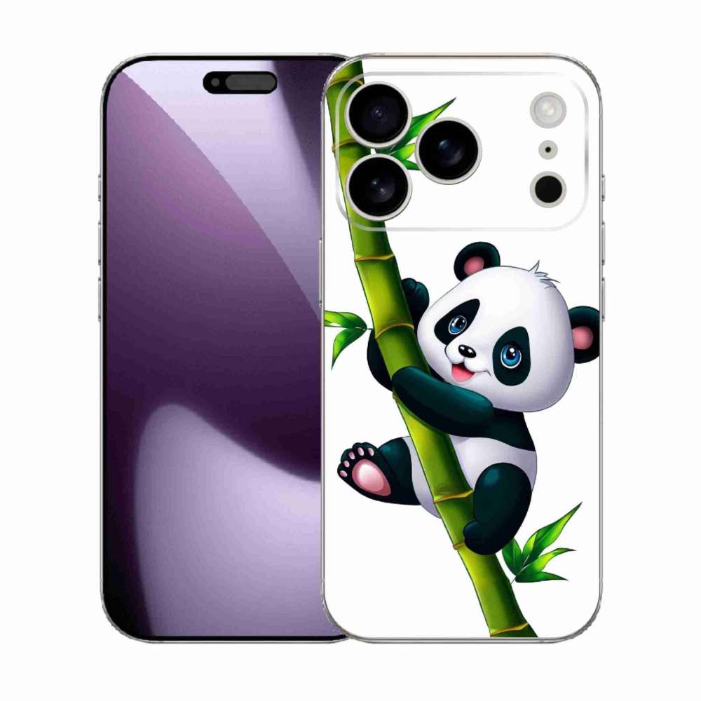 Zselés borítás mmCase iPhone 17 Pro készülékhez - panda bambuszon