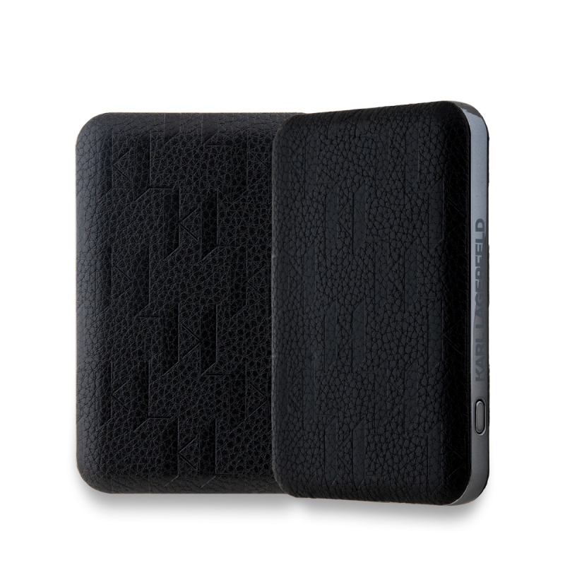Karl Lagerfeld dombornyomott K&CH Heads MagSafe Powerbank 5000mAh Fekete