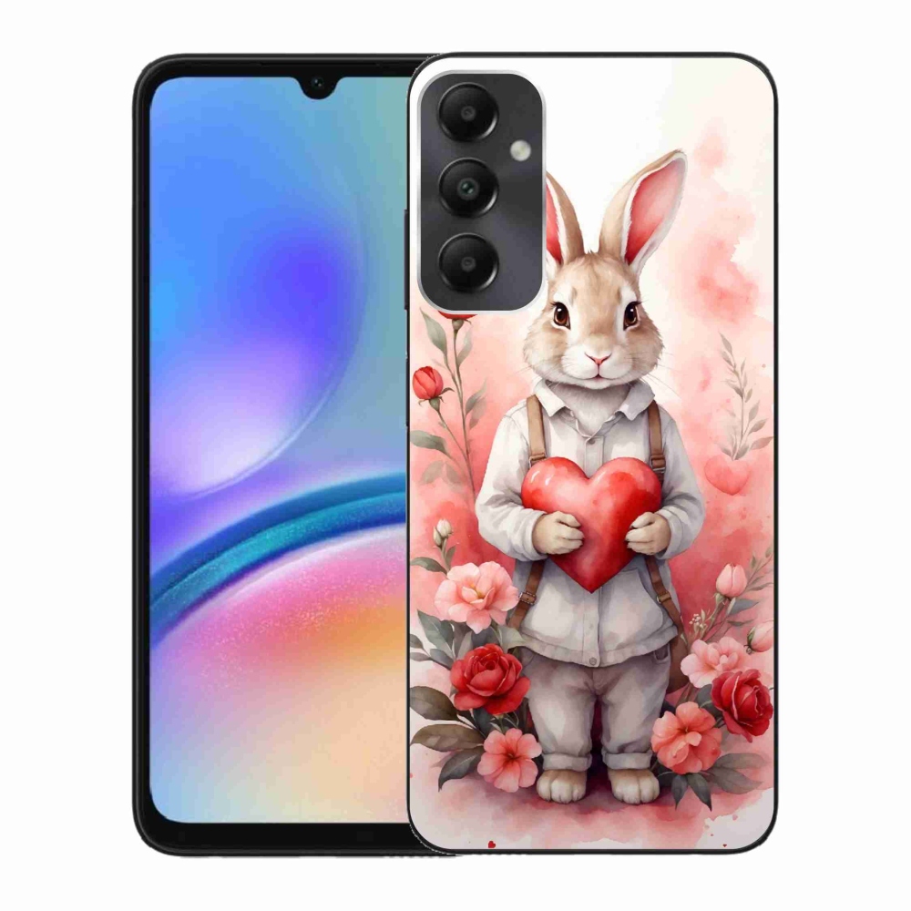Gél borítás mmCase Samsung Galaxy A05s készülékhez - nyúl szívvel