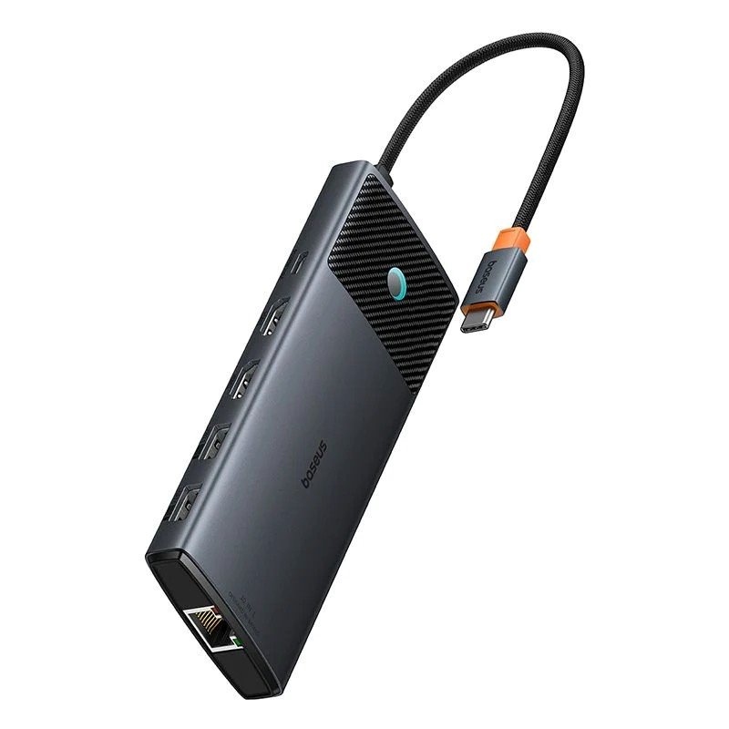 Baseus Metal Gleam II sorozat 10v1 USB-C HUB dokkolóállomás Cosmic Black