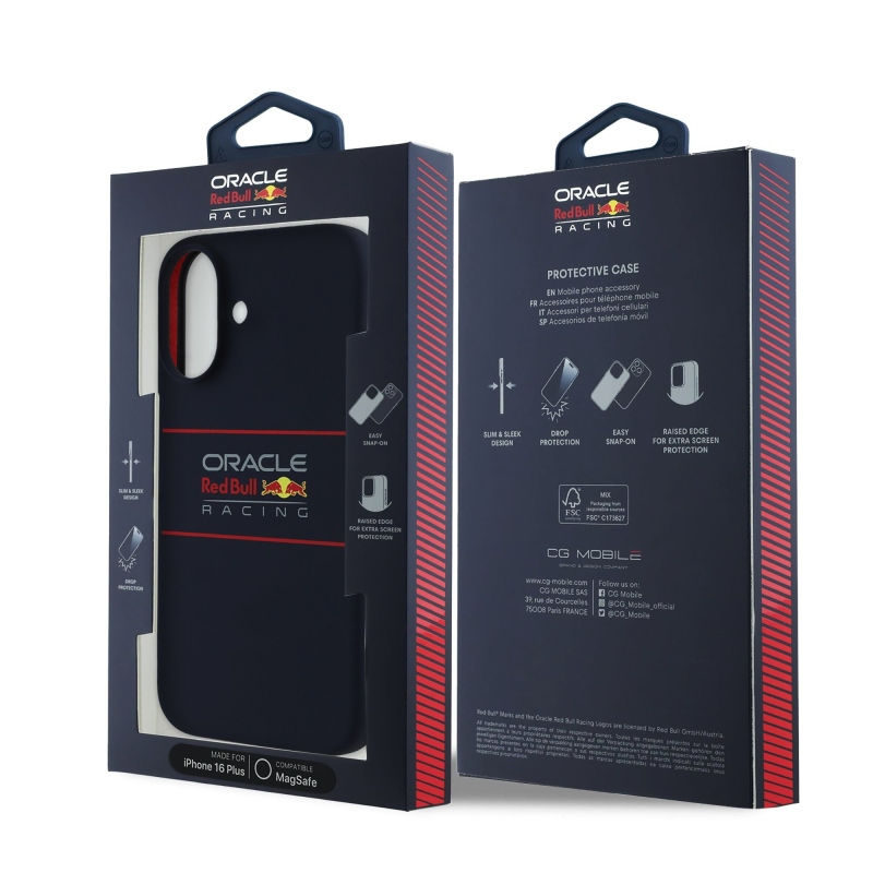 Red Bull szilikon vízszintes logóval ellátott MagSafe hátlap iPhone 16 Plus-hoz Navy
