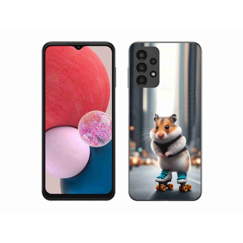 Zselés borítás mmCase Samsung Galaxy A13 4G készülékhez - hörcsög a korcsolyán