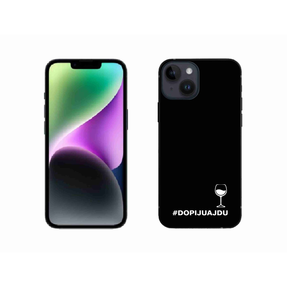 Gél borítás mmCase iPhone 14 készülékhez - bor motívum fekete háttér