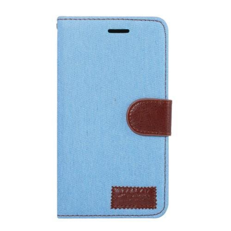 Farmernadrág PU bőr / textil tok Huawei Mate 10 - világoskék