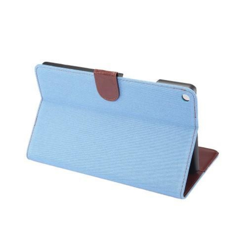 Farmernadrág PU bőr / textil tok tablethez Huawei MediaPad M3 Lite 10 - világoskék