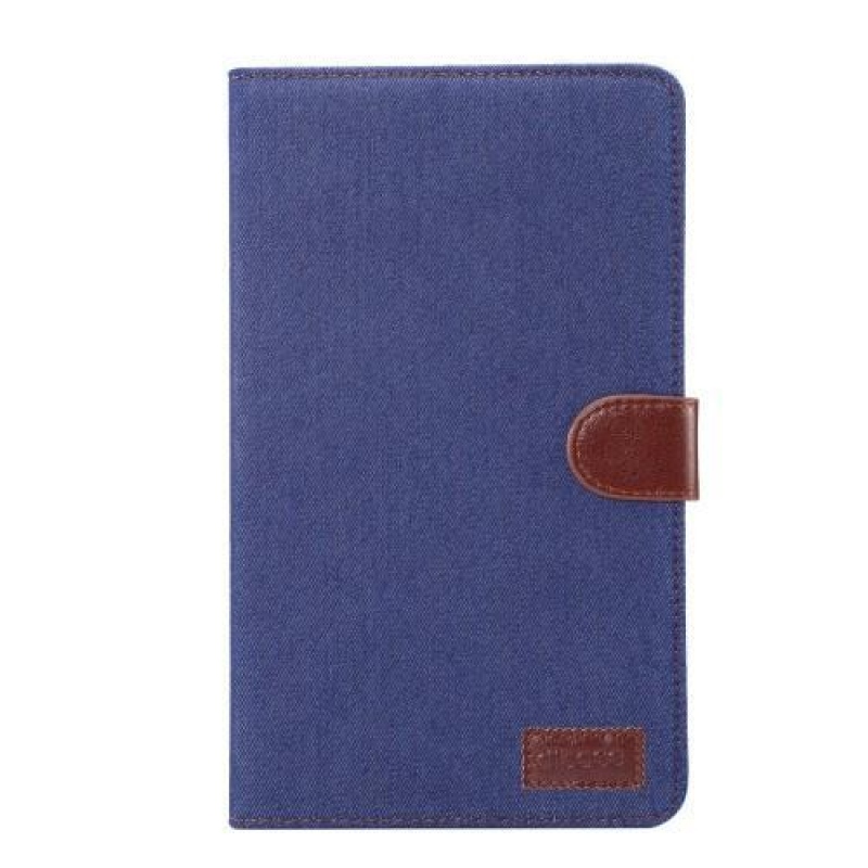 Jeans PU bőr / textil tok Huawei MediaPad M3 Lite 10 tablethez - sötétkék