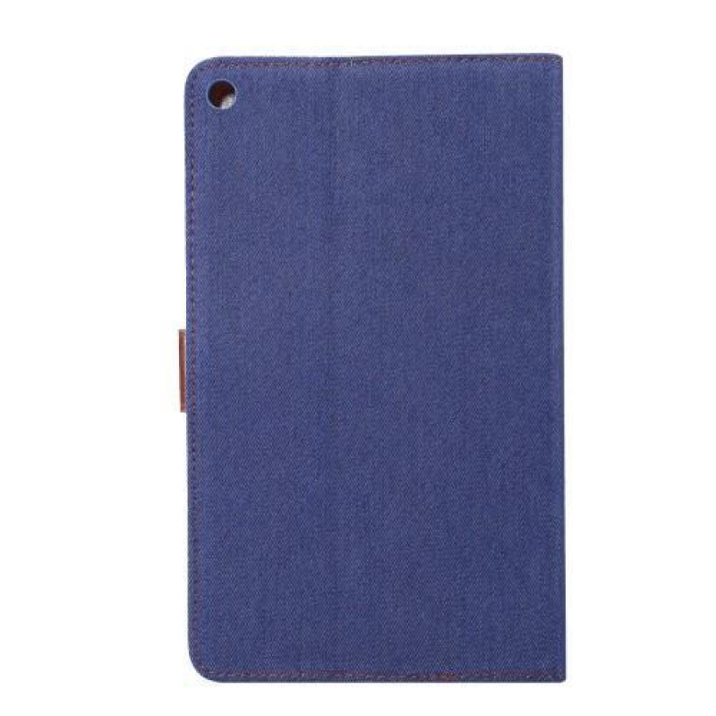 Jeans PU bőr / textil tok Huawei MediaPad M3 Lite 10 tablethez - sötétkék