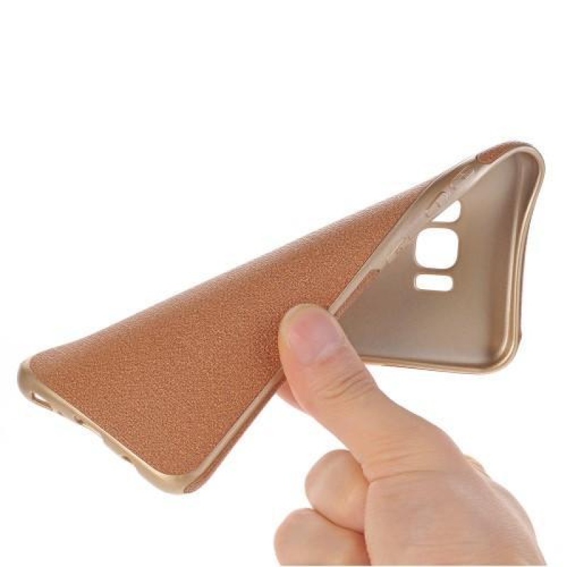 Jeans textil/zselé tok Samsung Galaxy S8 Plus készülékhez - barna