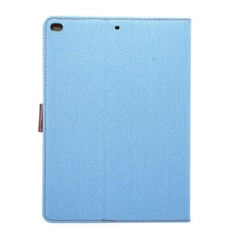 Jeans textil/PU bőr tok iPad Air 2 készülékhez - világoskék