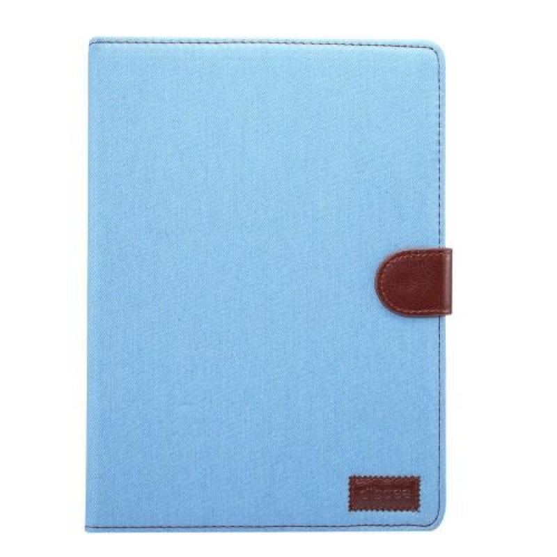 Jeans textil/PU bőr tok iPad Air 2 készülékhez - világoskék