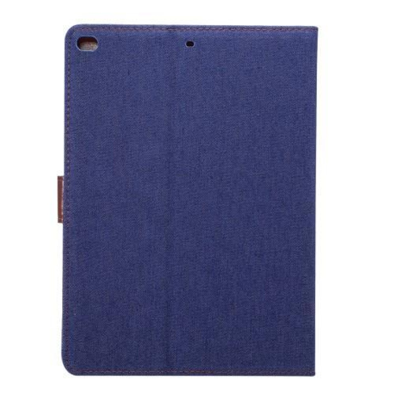 Jeans textil/PU bőr tok iPad Air 2 készülékhez - sötétkék