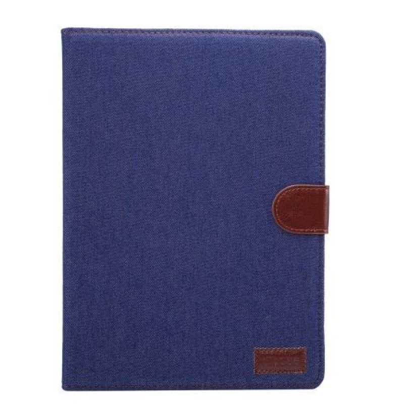 Jeans textil/PU bőr tok iPad Air 2 készülékhez - sötétkék