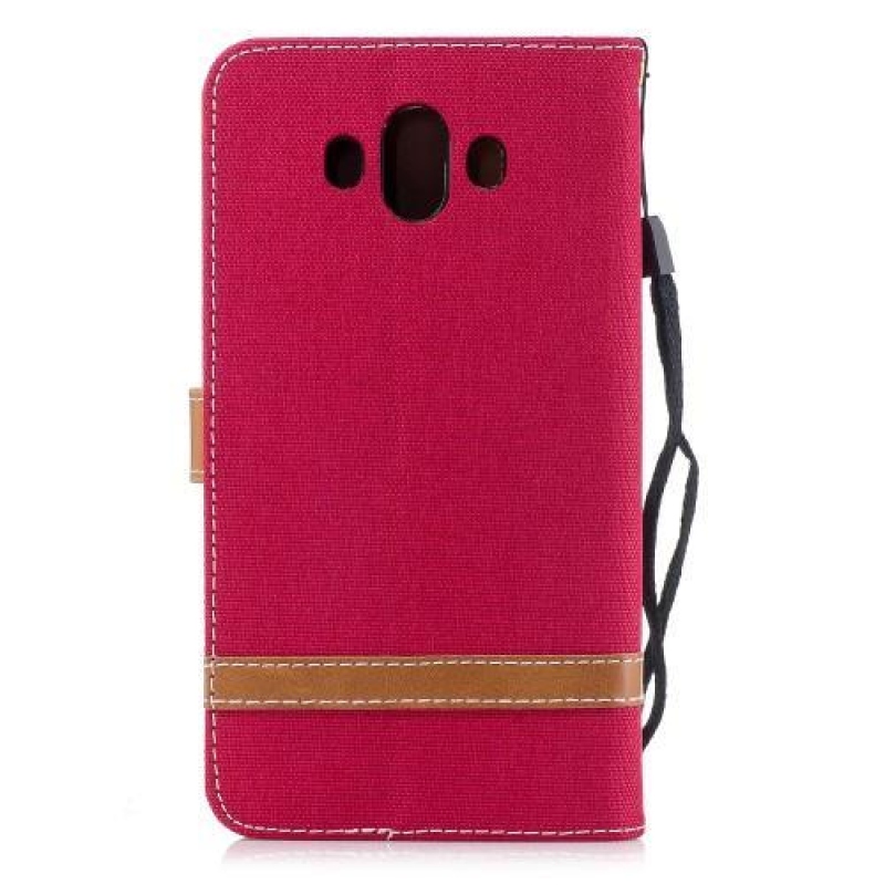 Jeany PU bőr/textil tok Huawei Mate 10 - piros színben