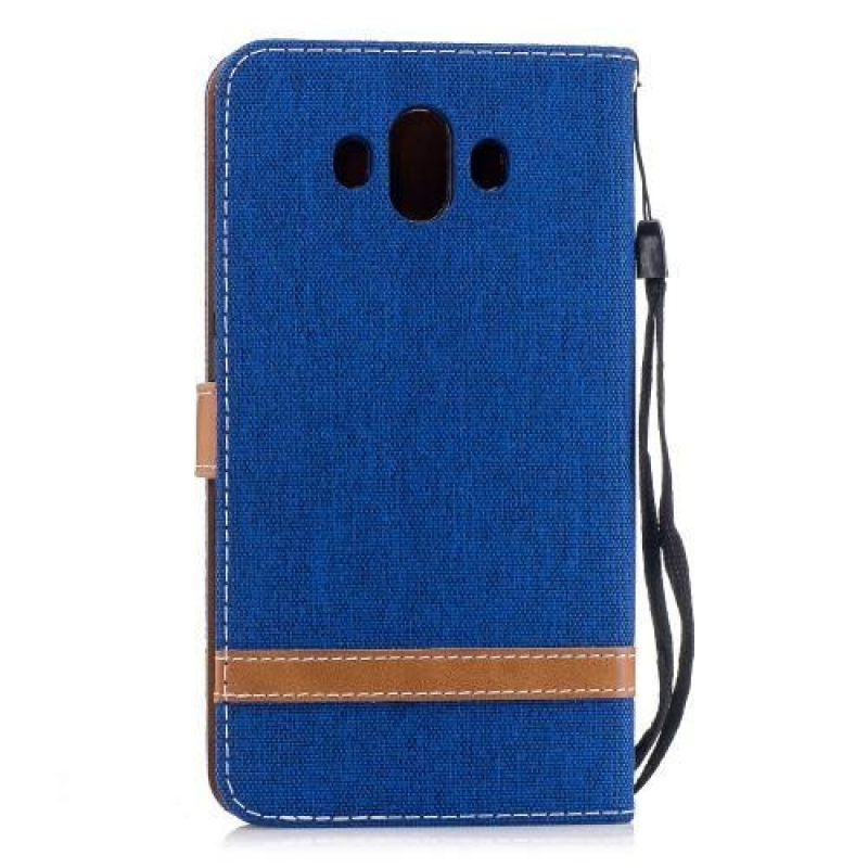 Jeany PU bőr/textil tok Huawei Mate 10 készülékhez - kék