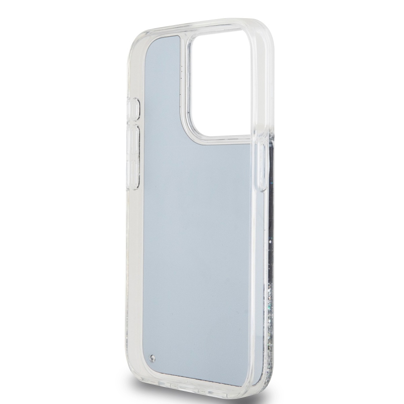 DKNY Liquid Glitter Arch Logo hátlap iPhone 15 Pro Fekete