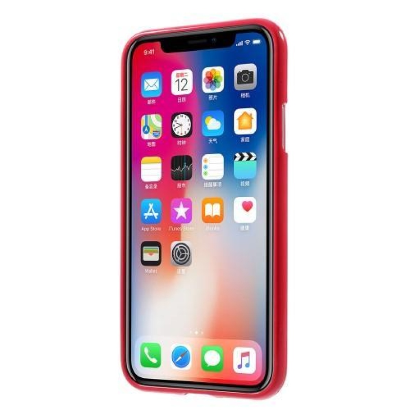 Zselés fényes zselés tok iPhone X készülékhez - rózsaszín