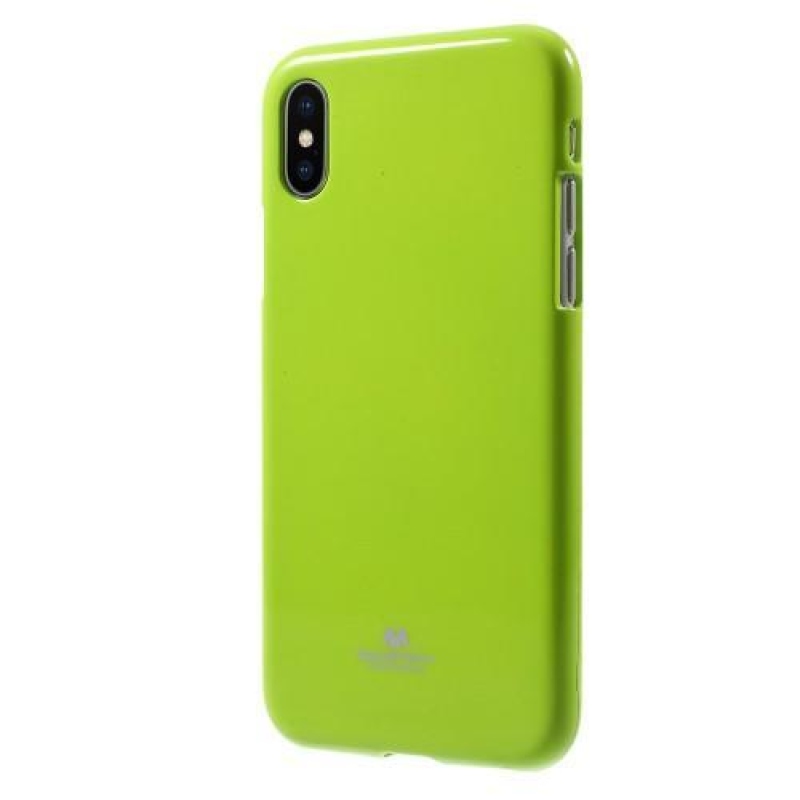Zselés fényes zselés tok iPhone X készülékhez - zöld