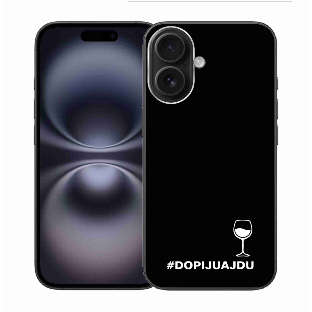 Gél borítás mmCase iPhone 16 készülékhez - bor motívum fekete háttér