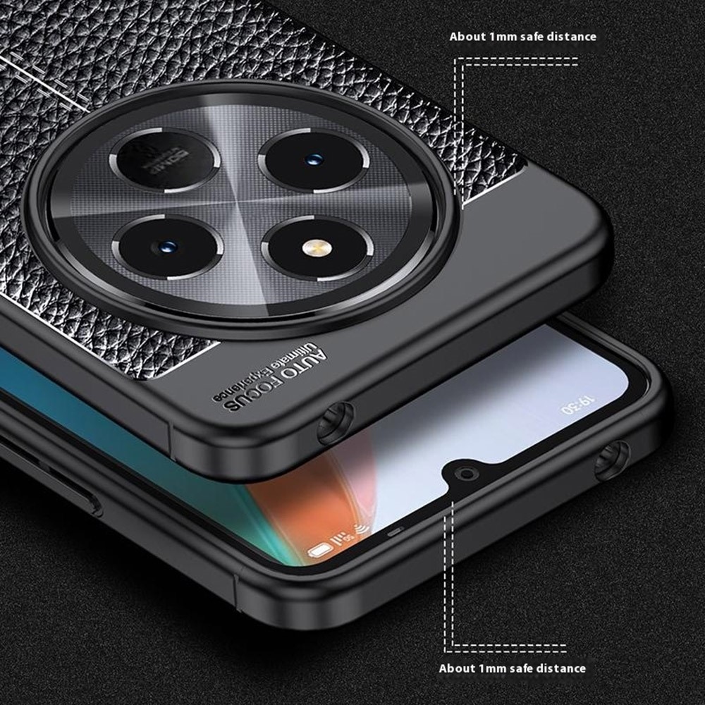 Litchi tartós zselés tok Xiaomi Redmi 14C/Poco C75-hez - fekete