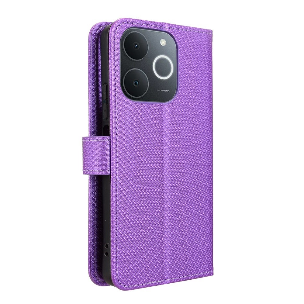 Gyémánt könyvtáska Realme Note 70T-hez - lila